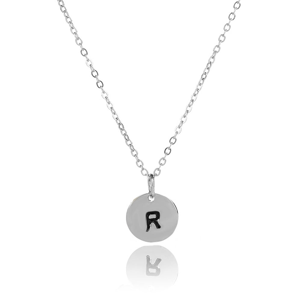 Fashion Simple Letter Round Pendant Chain Necklace Women's Jewelry Party Gift