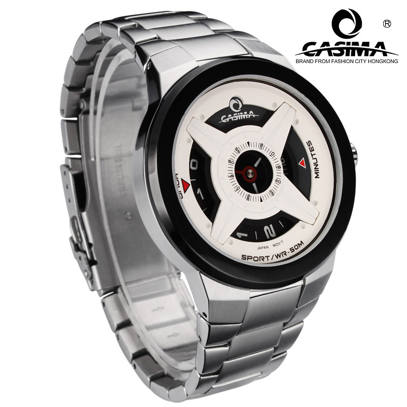 men stainless steel band quartz watches luminous waterproof 50m  8208-S8