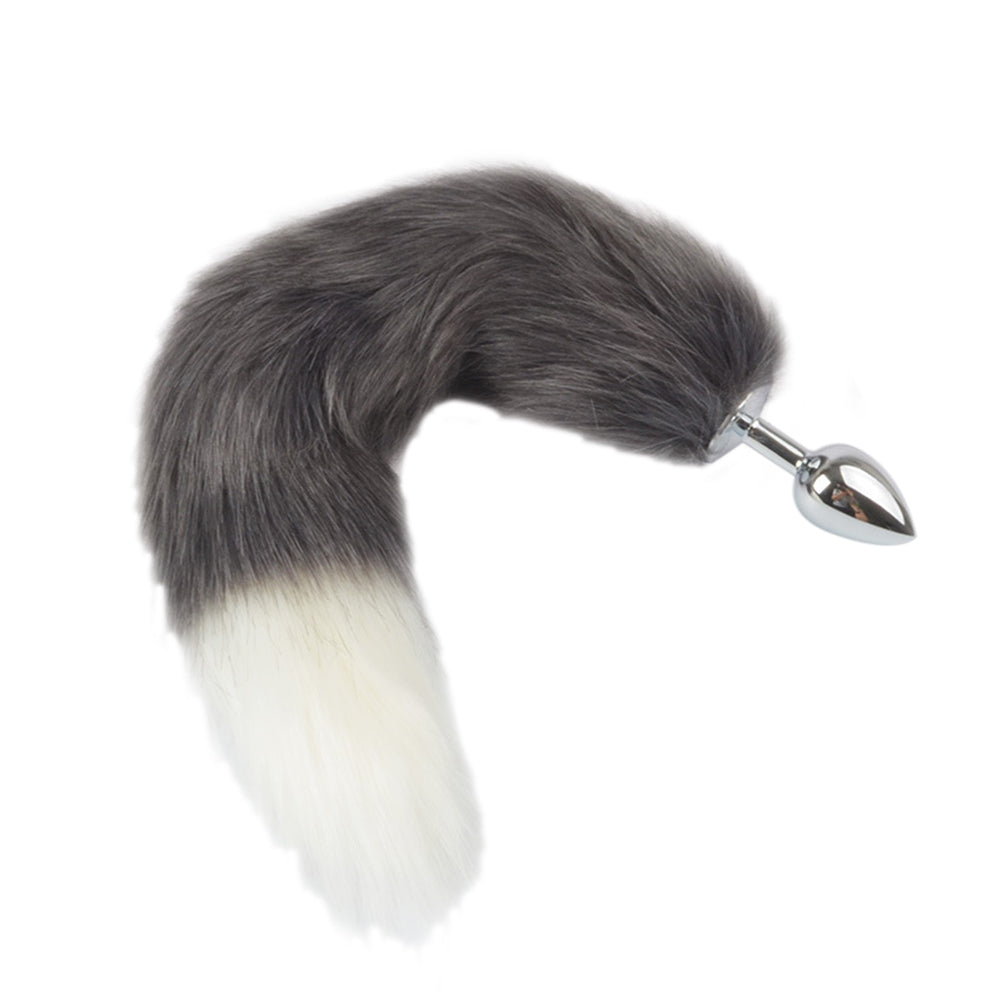 Adult Women Faux Fox Tail Anal Plug Stainless Steel Butt G-Spot Toys Sex Product