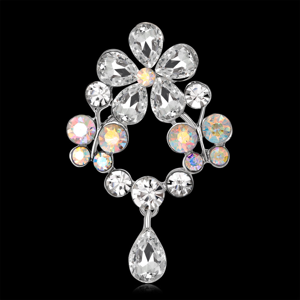 Elegant Women's Flower Butterfly Teardrop Rhinestone Brooch Pin Wedding Jewelry