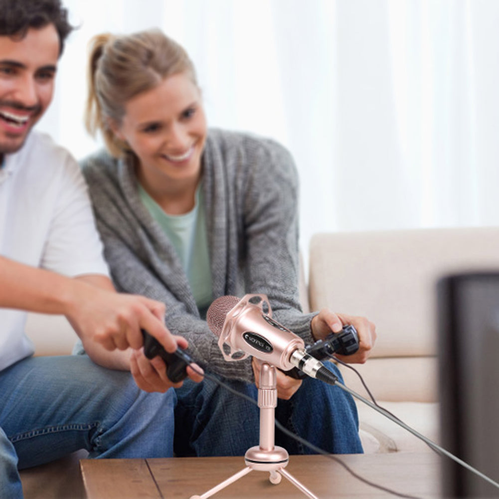 3.5mm Portable Omnidirectional XLR Cable Karaoke Singing Computer Microphone Mic