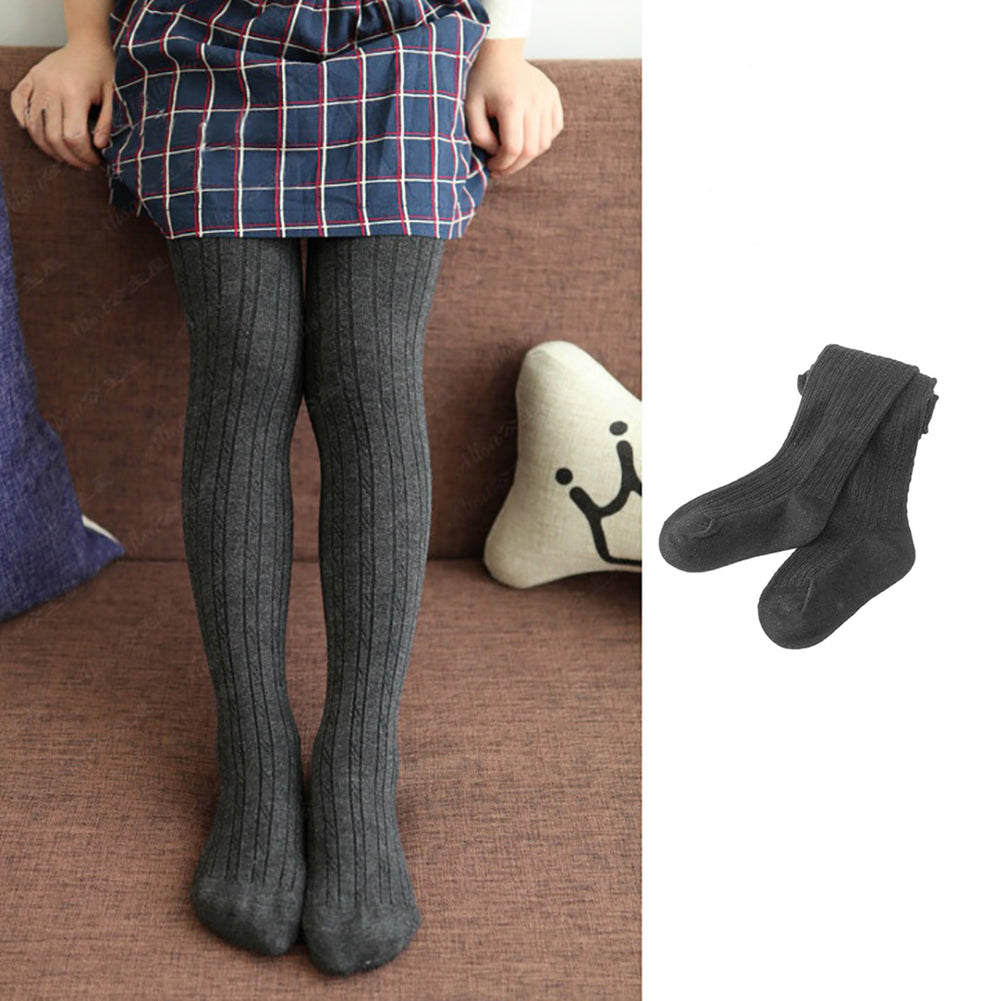 Kids Girls Solid Color Warm Cotton Pantyhose Dance Long Socks Stockings Leggings