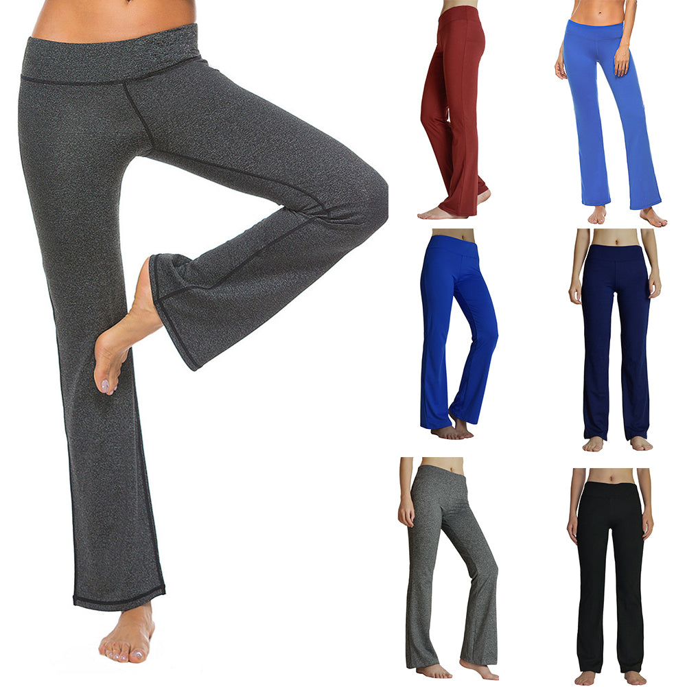 Solid Color Elastic Women's Gym Fitness Yoga Casual Loose Long Pants Trousers