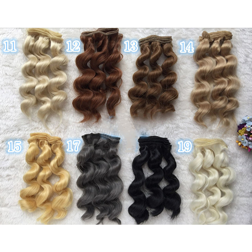 15cm Wig DIY Curly Hair for Barbie Repair Accessories Solid Color Kids Toys