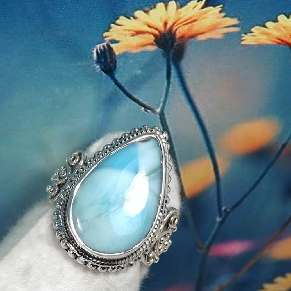 Fashion Faux Moonstone Women Finger Ring Engagement Proposal Party Jewelry Gift