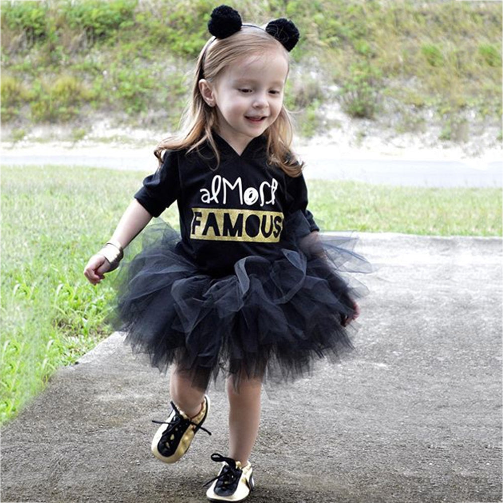 Baby Girl Little Princess Tulle Tutu Skirt Letter Print Party Mini Dance Dress