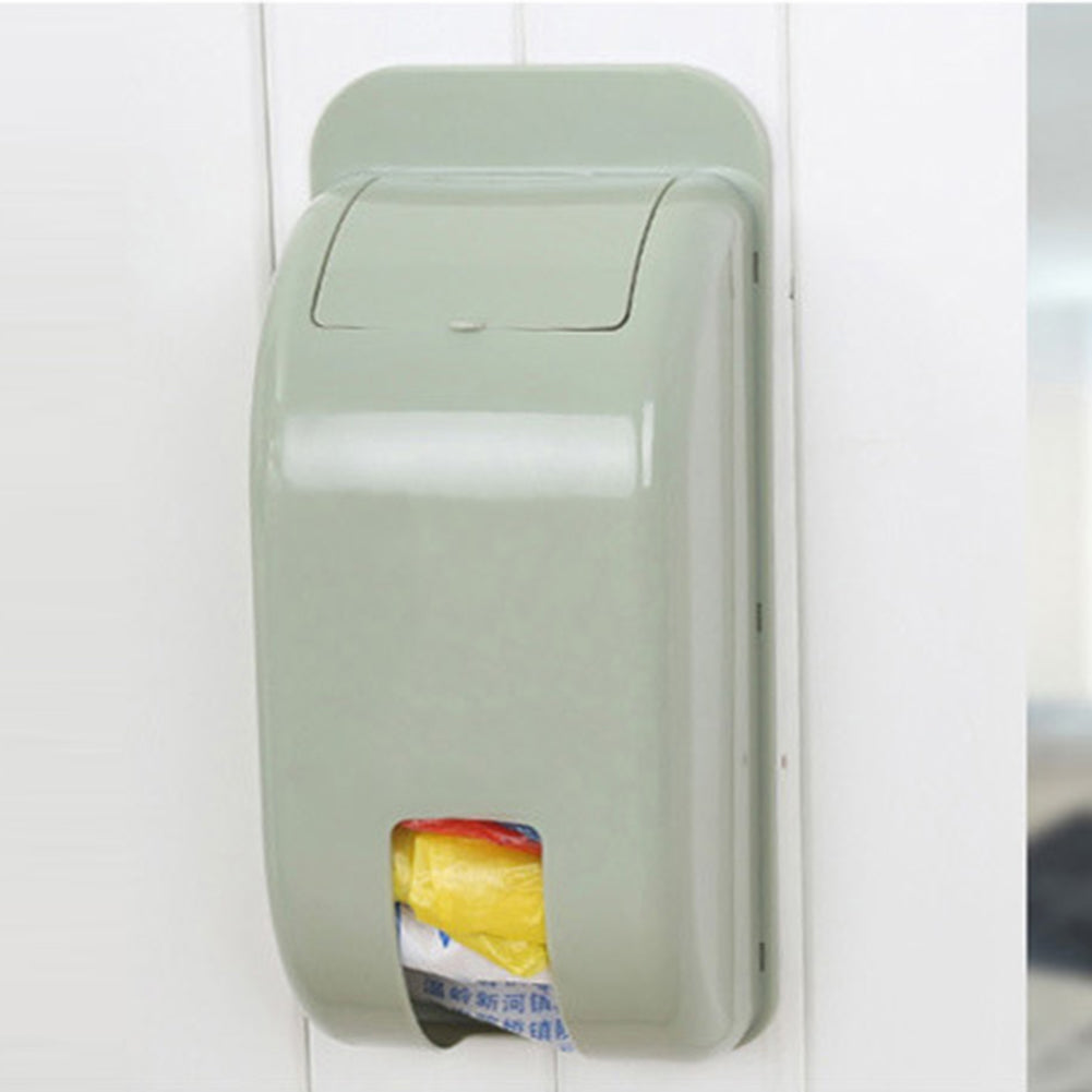 Candy Color Plastic Self-Adhesive Wall-mounted Garbage Bag Storage Box Container