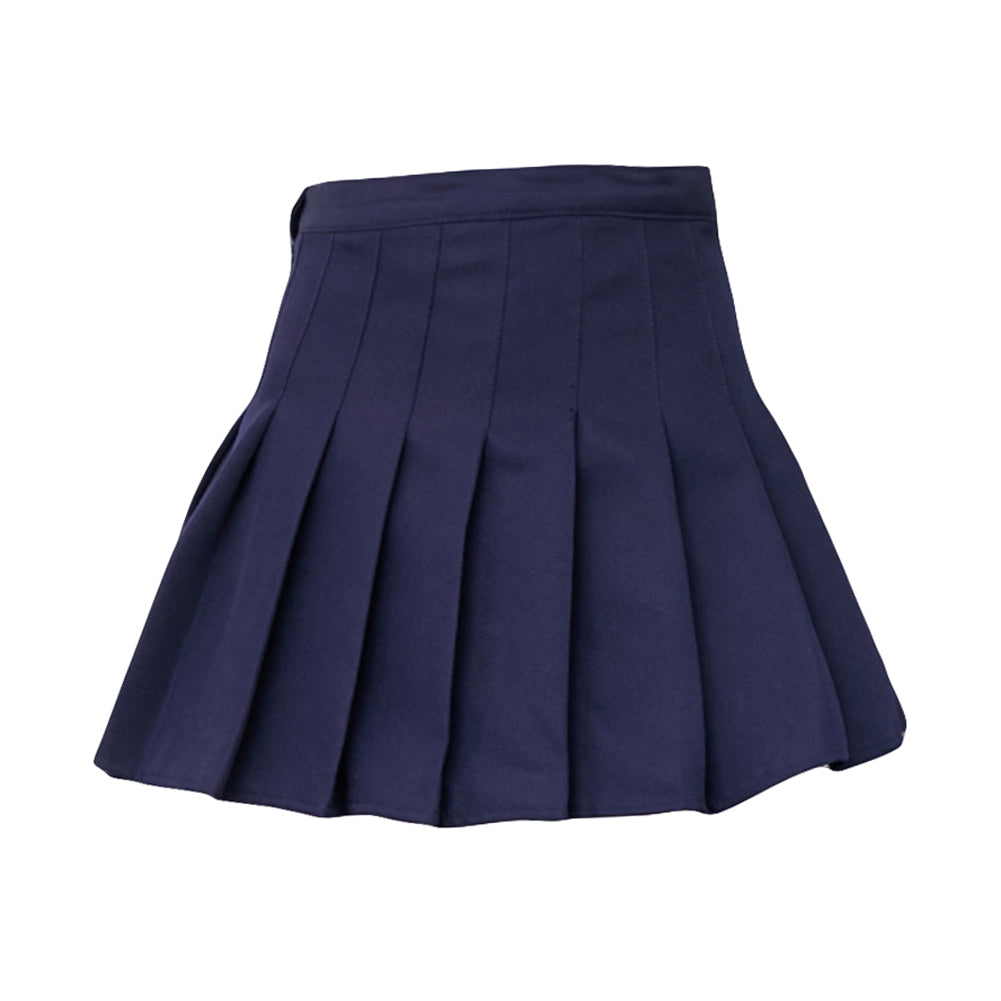 Fashion Women Mini Pleated Solid Color High Waist Tennis Skater Short Skirt Gift