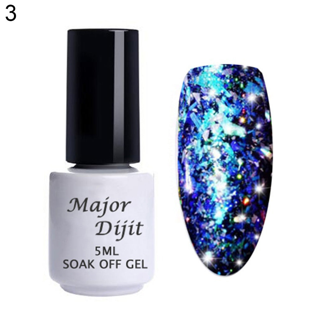 5ml Women Finger Nail Art Gel Polish Glittering UV LED Lacquer Soak Off Varnish