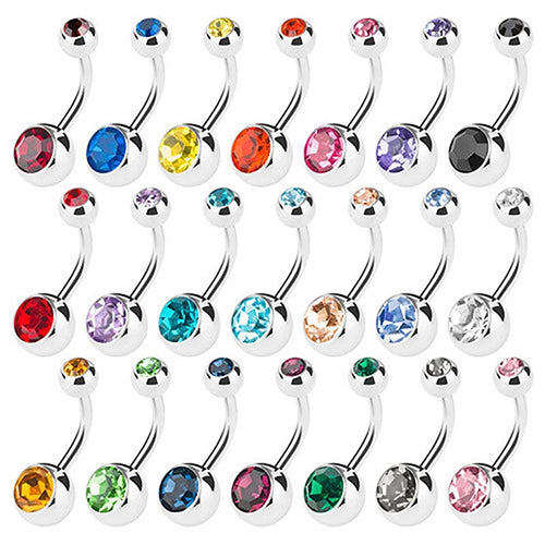 15Pcs Unisex Punk Rhinestone Belly Bars Navel Button Rings Body Piercing Jewelry