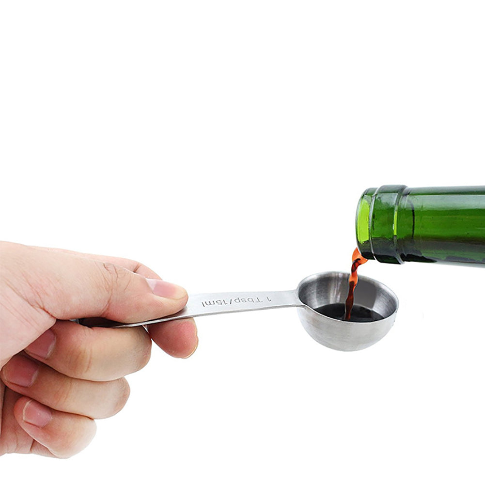 6Pcs/Set Stainless Steel Seasoning Measuring Spoon Round Cup Kitchen Baking Tool