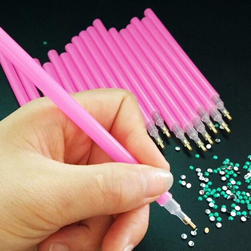 10 Pcs Nail Art DIY Rhinestones Picking Tools Pens Pencil Dotting Pick Up Pen Set