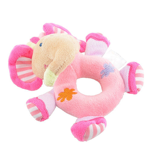 Baby Infant Kids Gifts Cute Soft Pink Elephant Plush Rattle Educational Toys