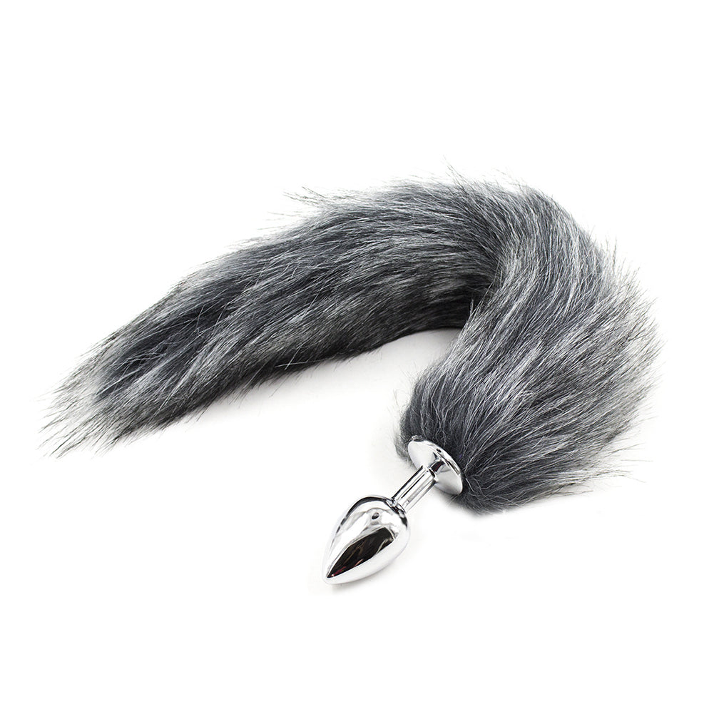 Adult Women Faux Fox Tail Anal Plug Stainless Steel Butt G-Spot Toys Sex Product