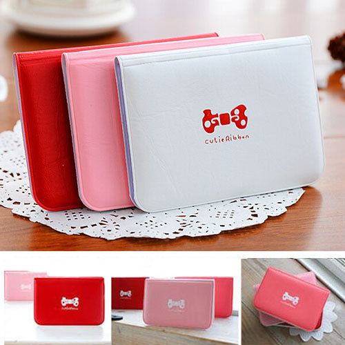 Women's Bowknot Business ID Credit Card Holder Storage Pocket Bag Wallet Case