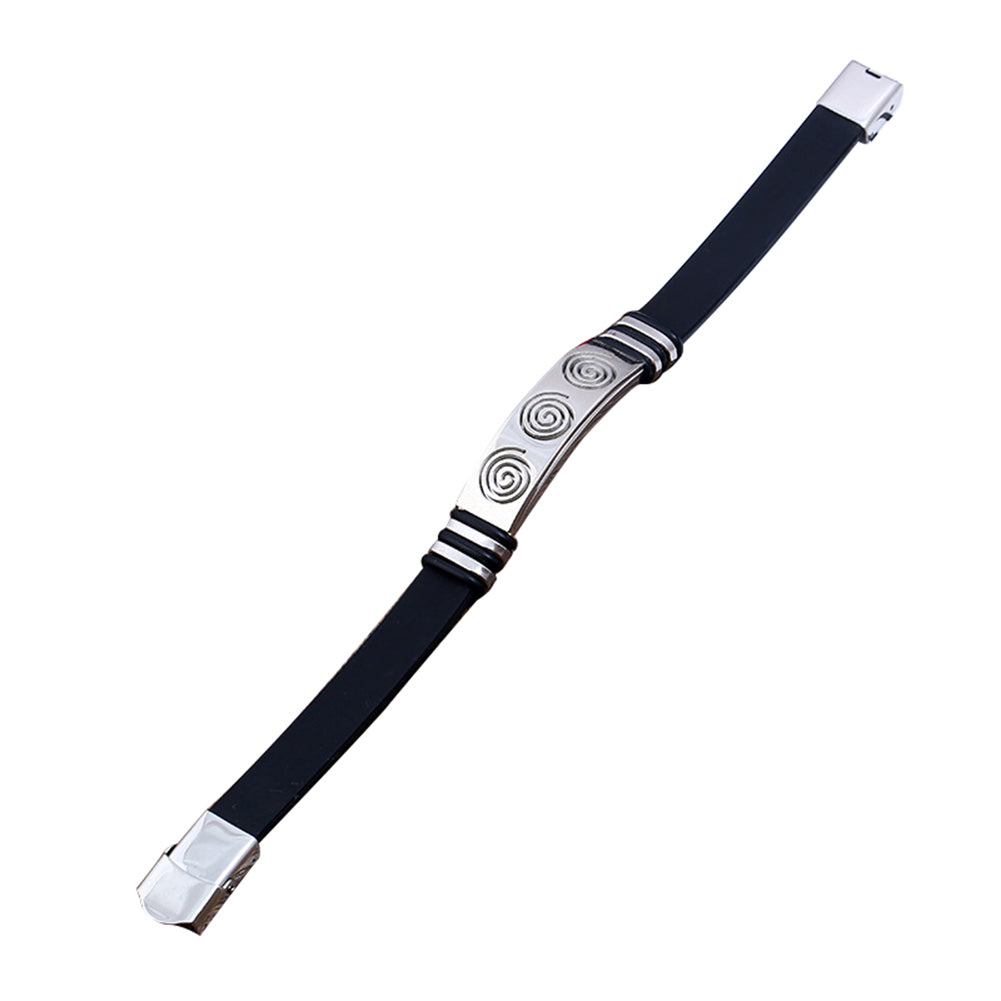 Punk Swirl Carving Men Fashion Stainless Steel Adjustable Bracelet Wristband