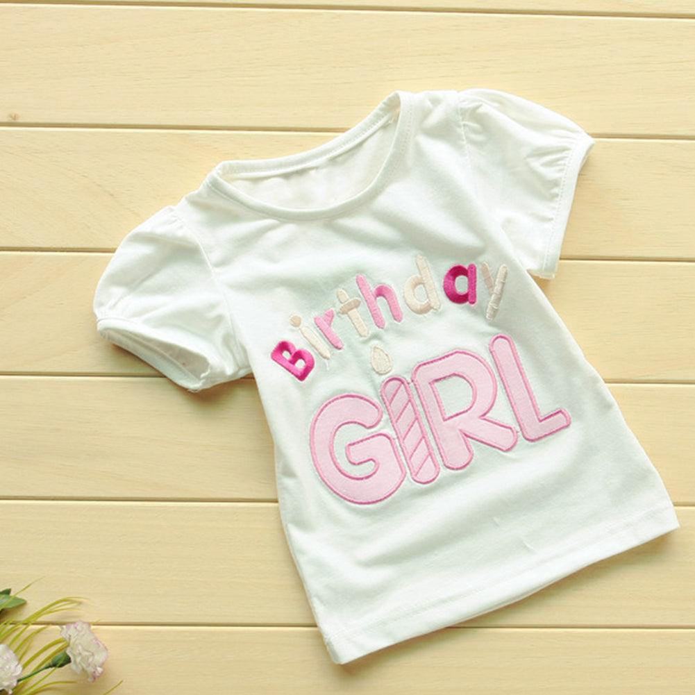 Cute Baby Girl Newborn Birthday Letter Print Bowknot Layer Tutu Skirt Outfit Set