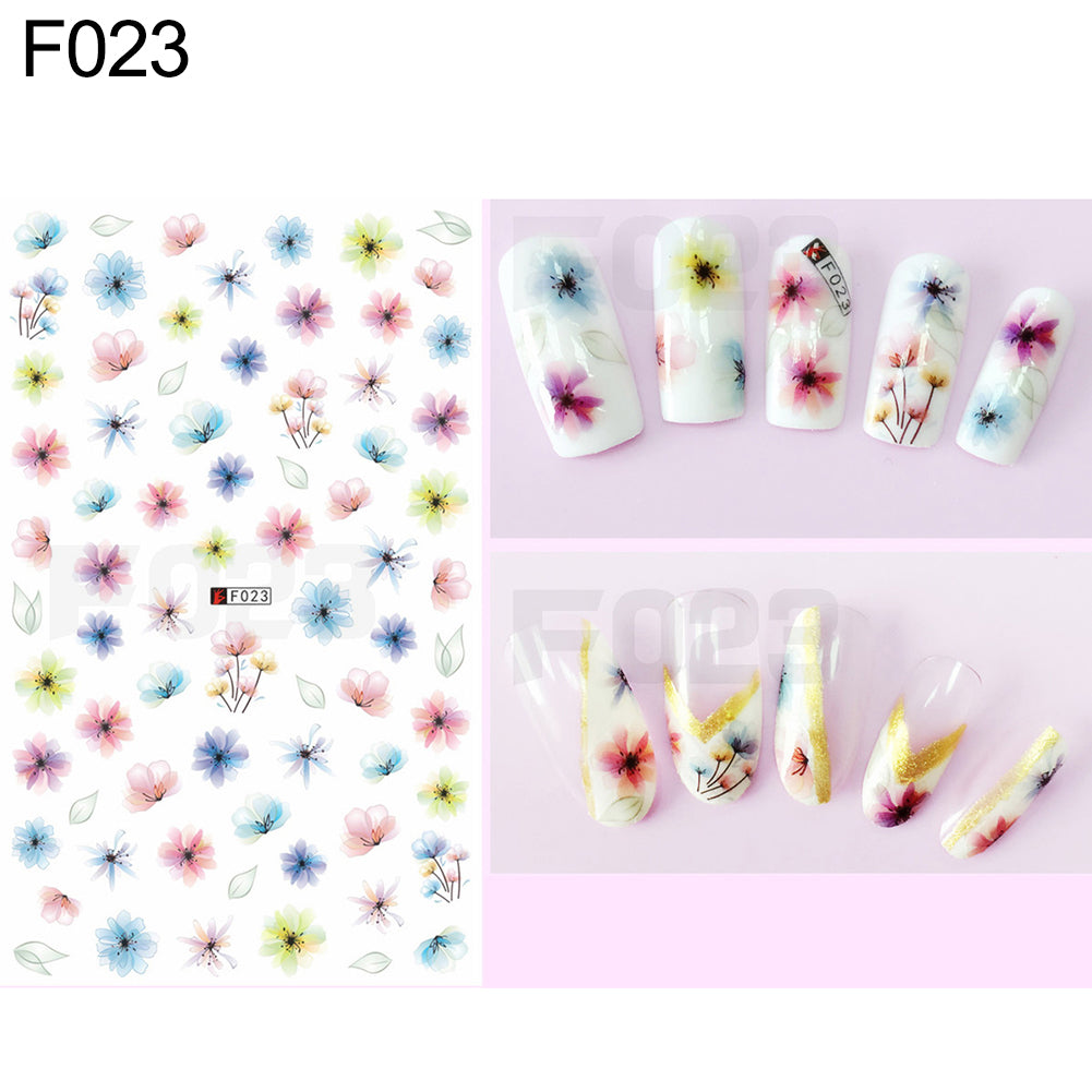 1 Sheet Flowers Butterfly Pattern Nail Art Stickers DIY Decal Manicure Tools