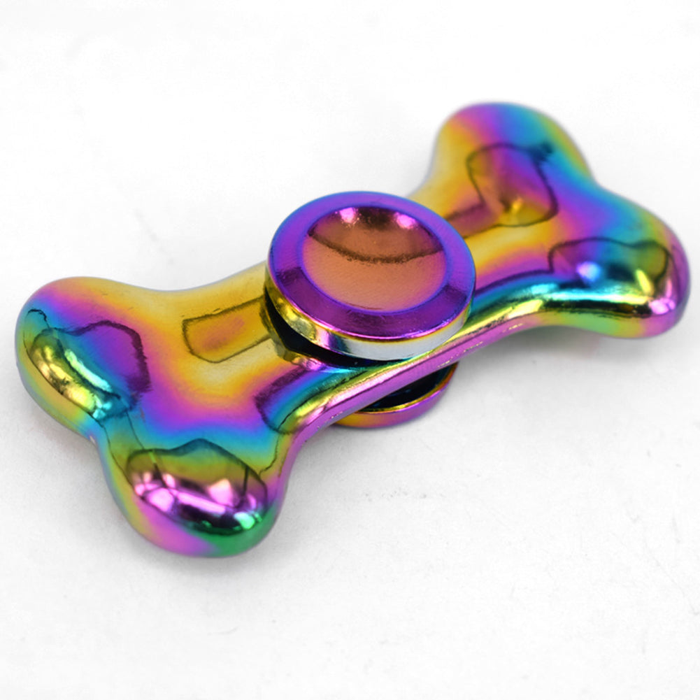 EDC Rainbow Bone Shape Hand Spinner Focus Fidget Finger Desk Toy for ADHD ADD