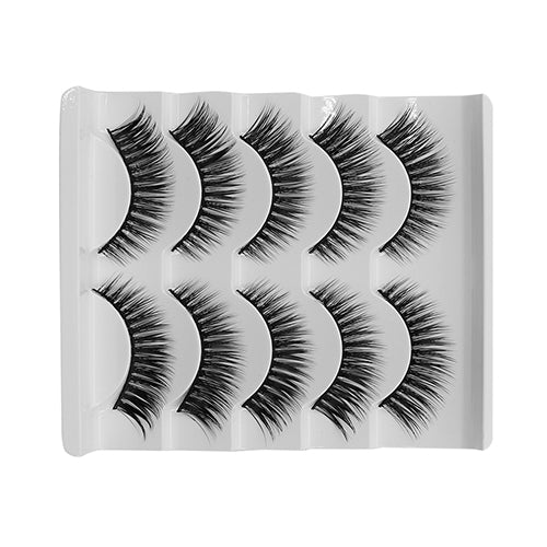 Women 5 Pairs Luxury Makeup 3D False Eyelashes Cross Natural Long Eye Lashes