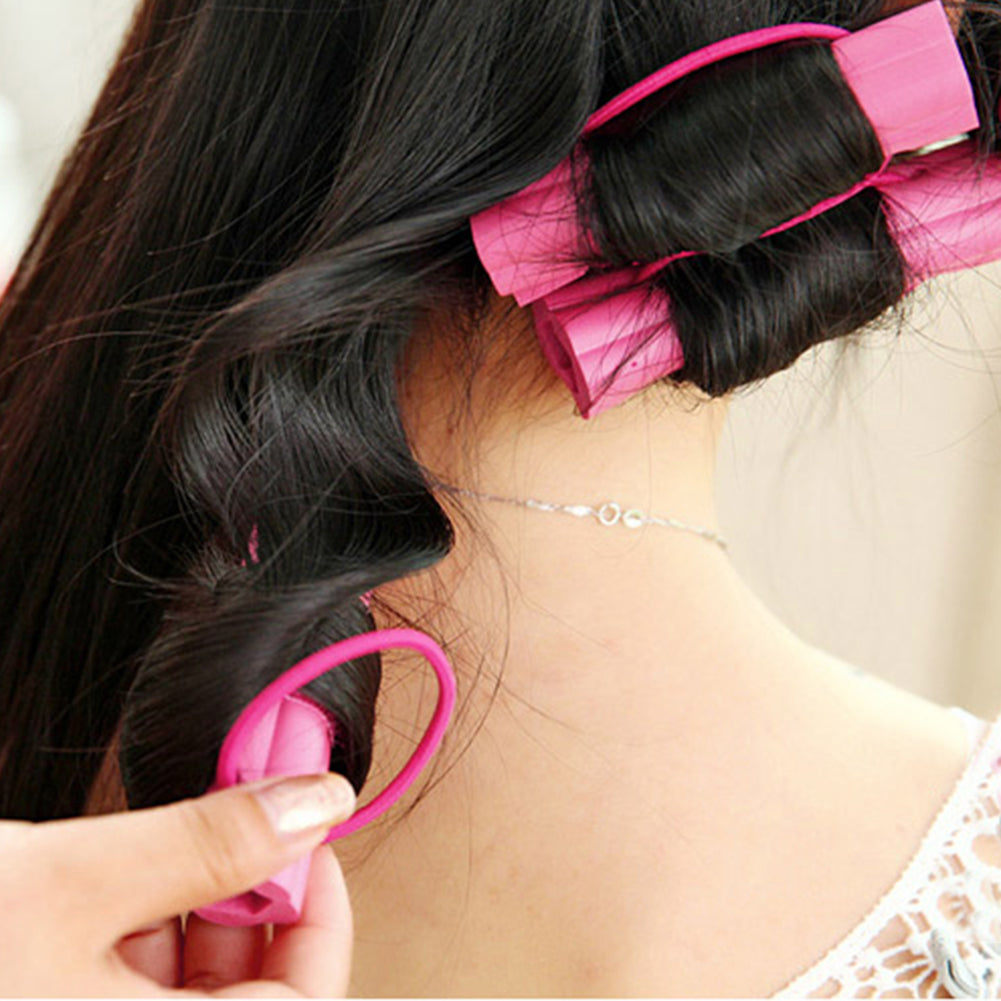 6Pcs Women Flower Design Sponge Hair Curler Maker Roller Rods Salon DIY Tool