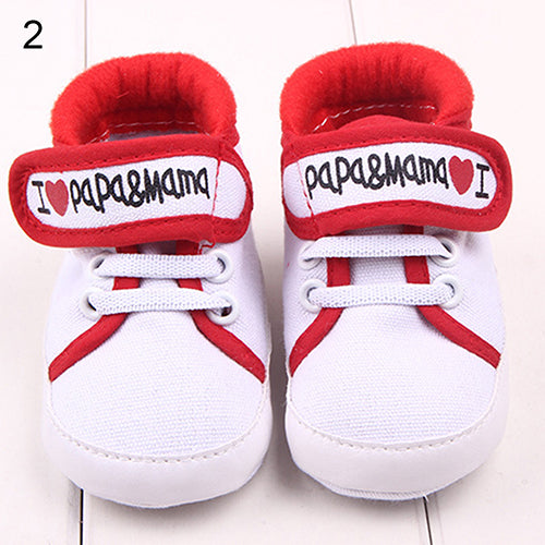Toddler Baby Boys Girls I Love Papa Mama Letter Print Prewalkers Sneakers Shoes