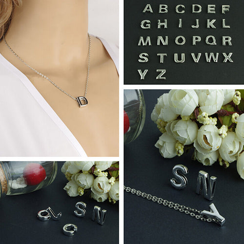 Fashion Women Jewelry DIY Letter Pendant Link Chain Charm Necklace Party Gift