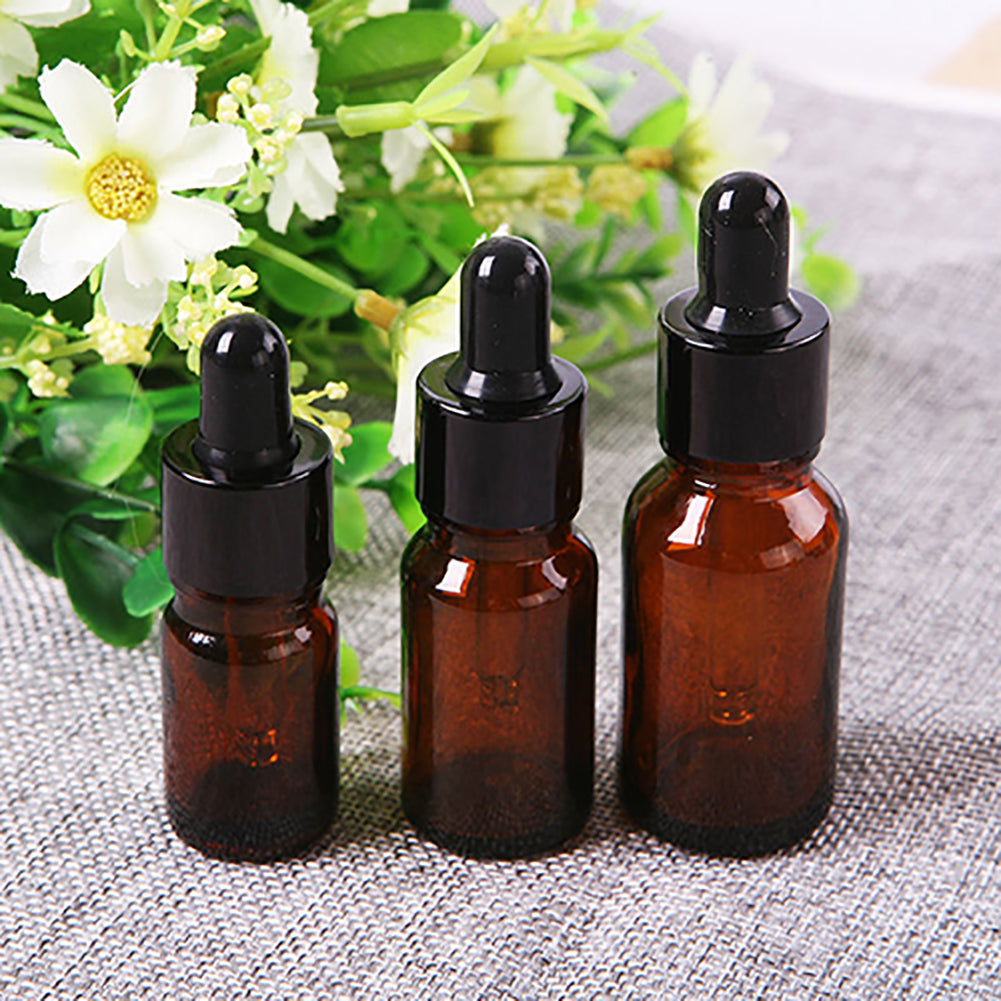 5ml-100ml Mini Amber Glass Liquid Reagent Pipette Bottle Eye Dropper Empty
