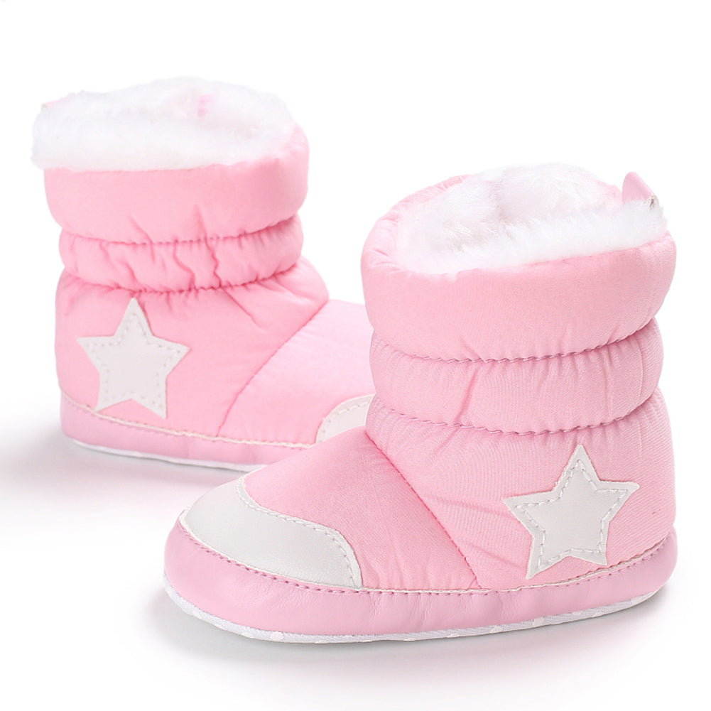 Simple Star Pattern Baby Boys Girls Casual Anti-Slip Winter Boots Thicken Shoes
