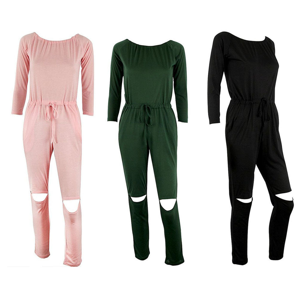 Sexy Clubwear Bodycon Solid Color Off Shoulder Jumpsuit Romper Long Trousers