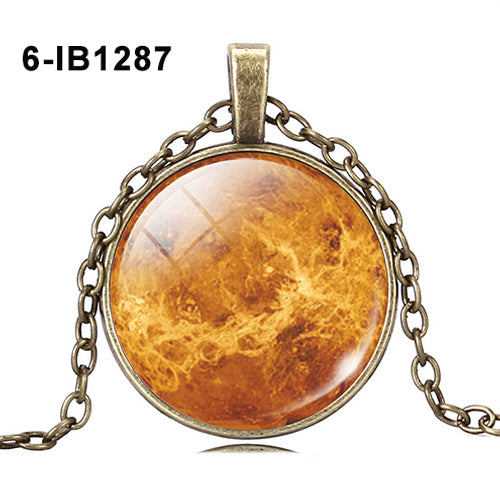 Unisex Universe Galaxy Nebula Glass Dome Cabochon Pendant Chain Necklace Gift