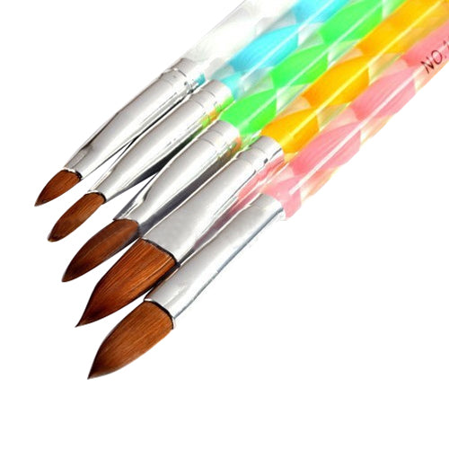 5Pcs Acrylic Design 3D Painting Drawing UV Gel DIY Brush Pen Tool Nail Art Set