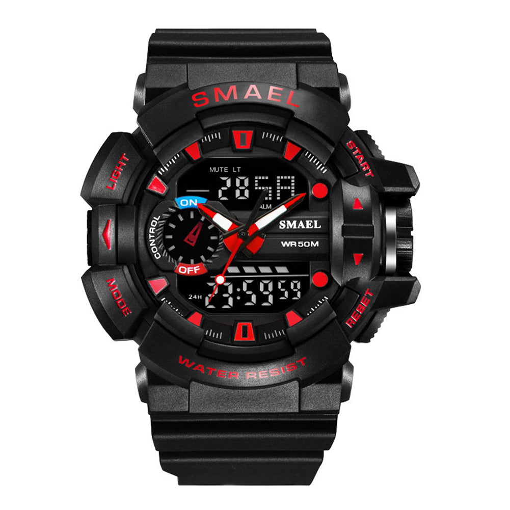Fashion Men Sport Waterproof Shockproof Dual Display LED Digital Wrist Watch