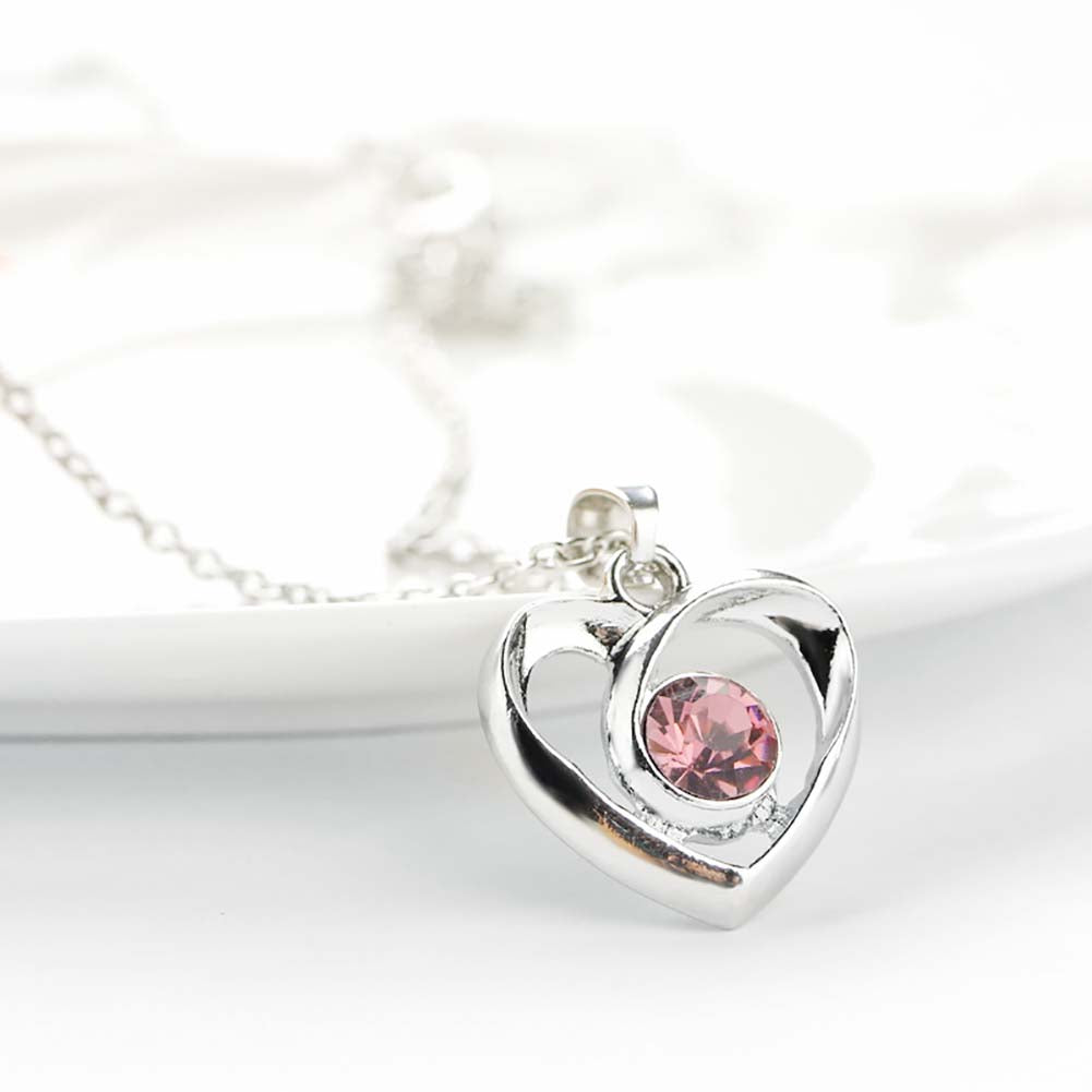 Fashion Hollow Rhinestone Heart Pendant Women Adjustable Chain Necklace Jewelry