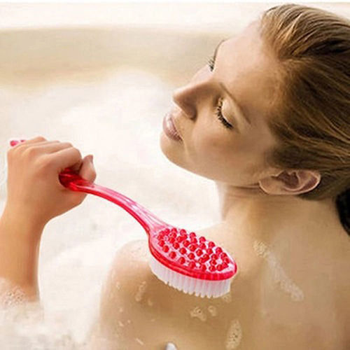 Long Handled Body Bath Shower Back Brush Scrubber Massager Skin Cleaning Tool