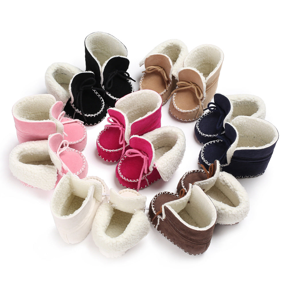 Newborn Baby Boy Girl Infant Winter Warm Soft Anti-Slip Prewalker Crib Shoes