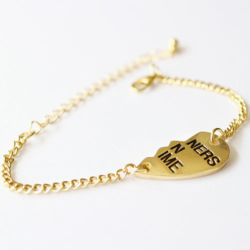 2Pcs Women's Break Heart Chain Partners Best Friend Sisters Bracelets Gift