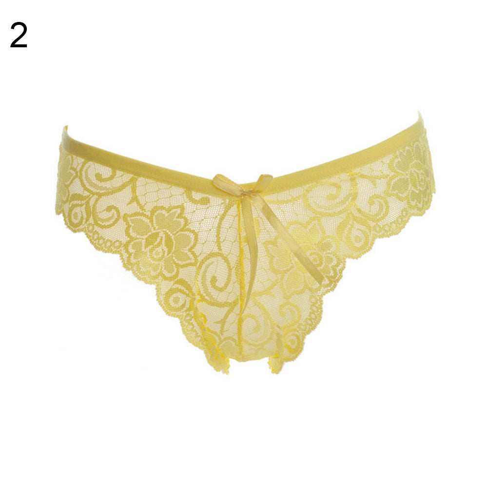 Women Sexy Lace See-through V-string Briefs Panties Thongs G-string Underwear