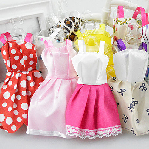 10Pcs Kids Girls Toy Accessories Fashion Handmade Dresses Clothes for Barbie Doll