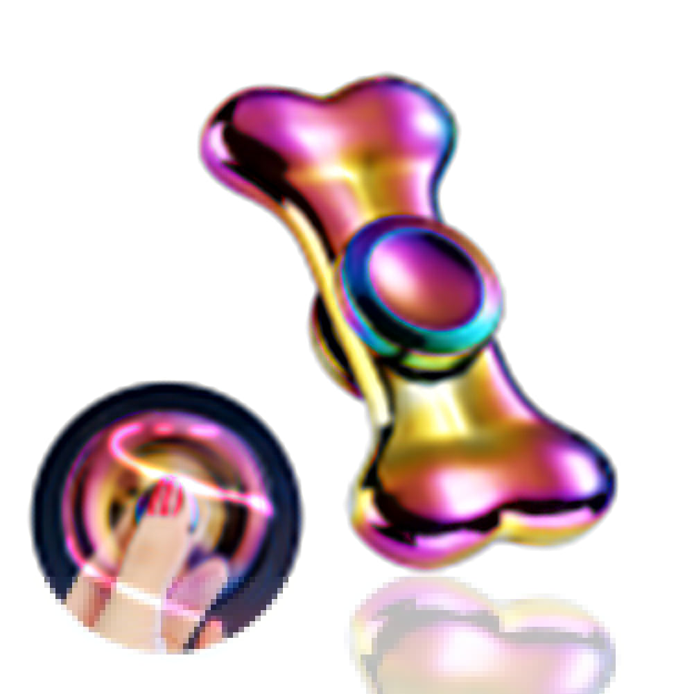 EDC Rainbow Bone Shape Hand Spinner Focus Fidget Finger Desk Toy for ADHD ADD
