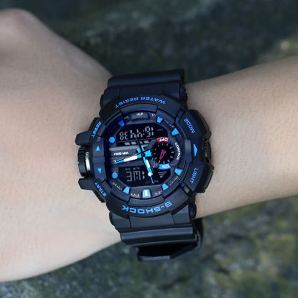 Fashion Men Sport Waterproof Shockproof Dual Display LED Digital Wrist Watch