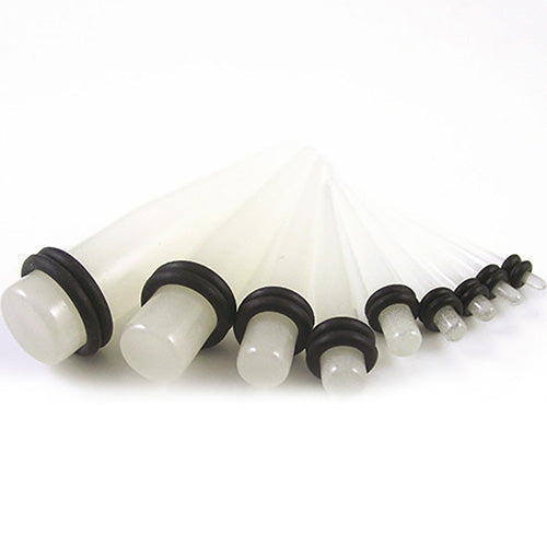 36Pcs/Set Unisex Acrylic Glow Ear Taper Plug Stretching Gauges Ear Expander Kit