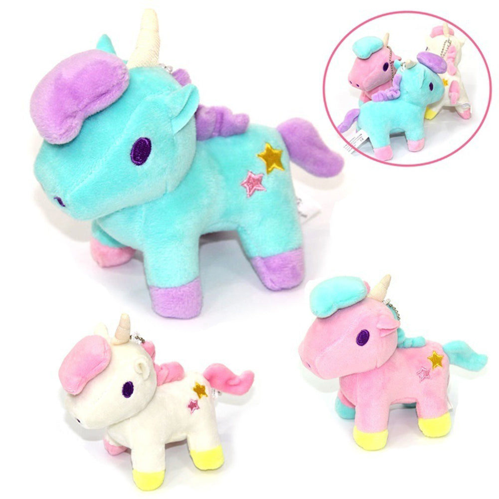 Cute Plush Unicorn Pendant Key Chain Handbag Accessories Stuffed Toy Doll Gift