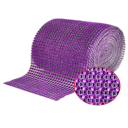 1 Yard Sparkle Rhinestone Plastic Ribbon Roll Mesh Wrap Wedding Decoration