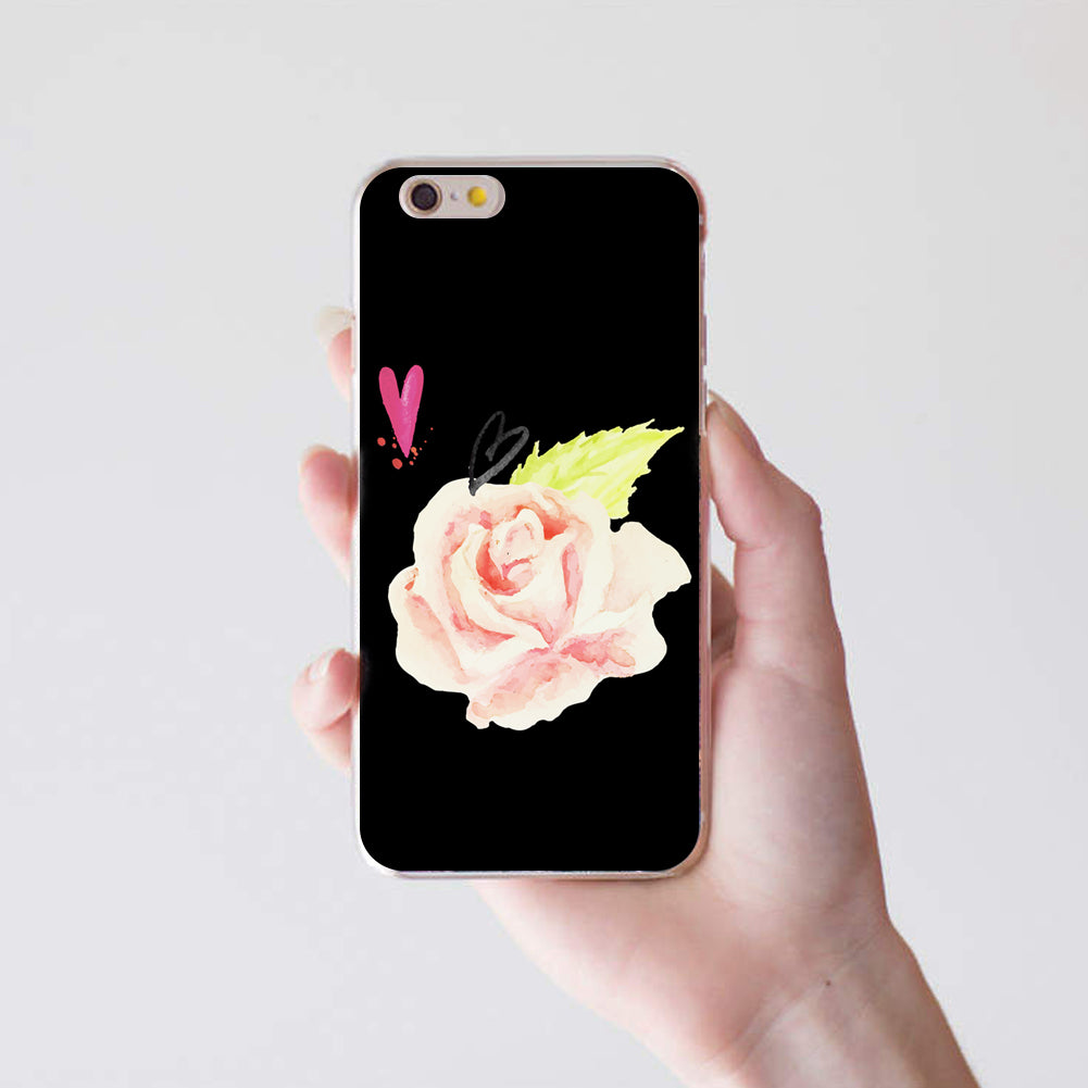 Hand-painted Roses Case Cover for iPhone 5S 6 7 Samsung Galaxy S5 S6 S7 Plus