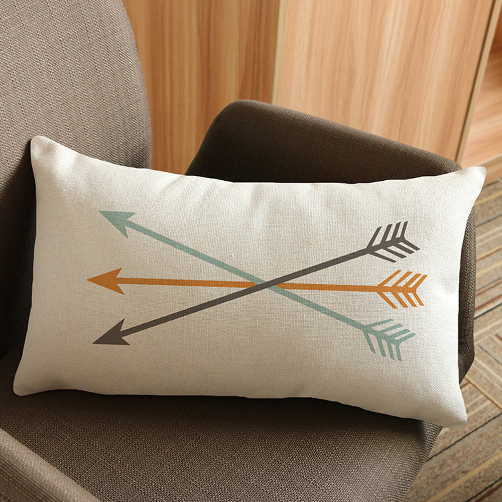Arrow Printing Sofa Bed Home Decoration Festival Pillow Case Cushion Cover E