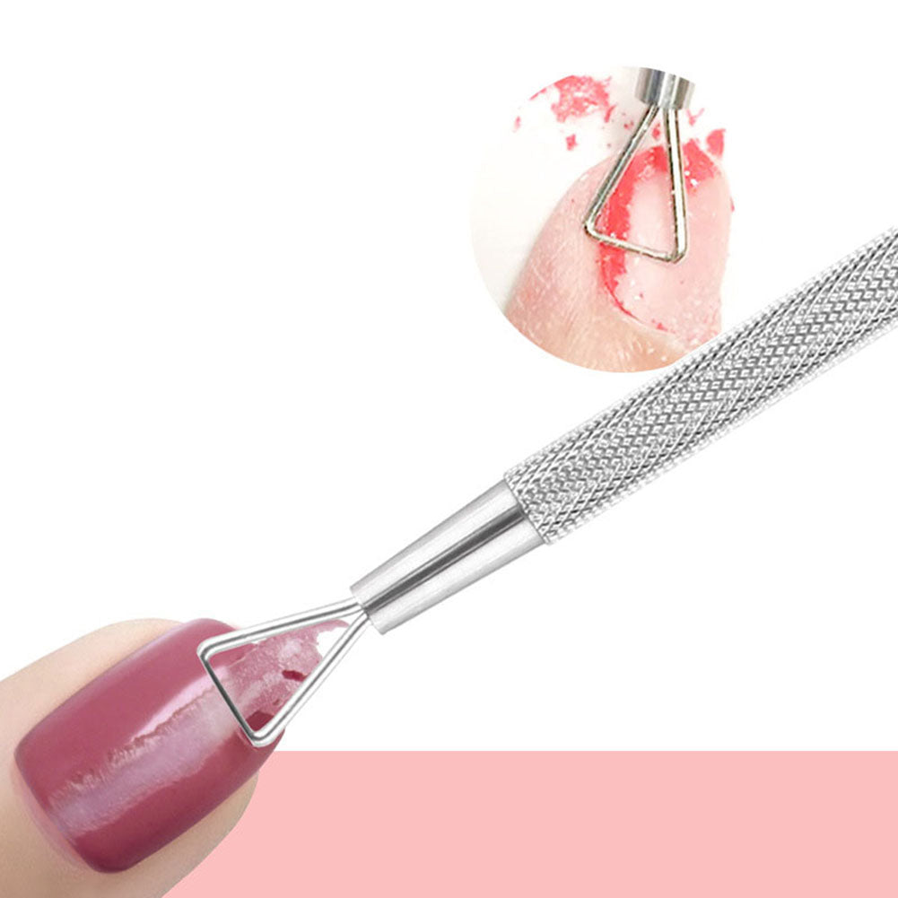 Women Nail Art Gel Remove Tool Stainless Steel Pusher Pedicure Manicure Cleaner