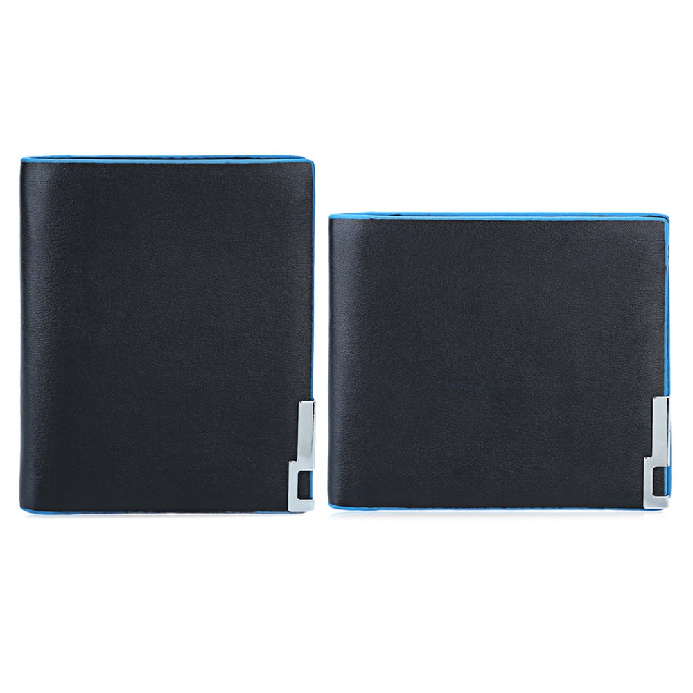 Fashionable Solid Color Men Short Open Cash Photo Card Wallet