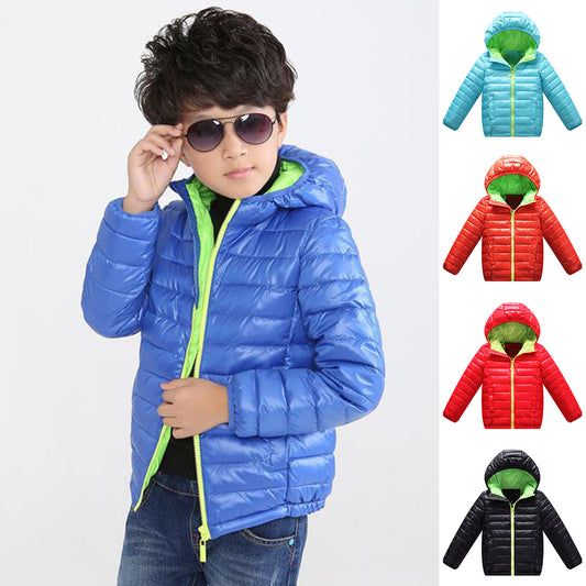 Children Kids Hooded Winter Coat Long Sleeve Girls Boys Windproof  Warm Jacket