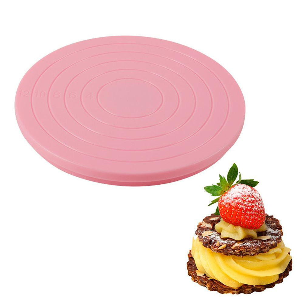 14cm Round Food-grade Plastic Rotating Cake Turntable Stand Baking Decor Plate